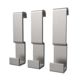 Manhattan Small Hooks - Pack of 3 in Brushed Chrome