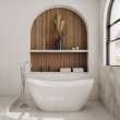 Linosa Freestanding Tub Faucet with Handshower in Brushed Nickel