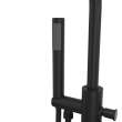 Linosa Freestanding Tub Faucet with Handshower in Black