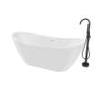 Linosa Freestanding Tub Faucet with Handshower in Black