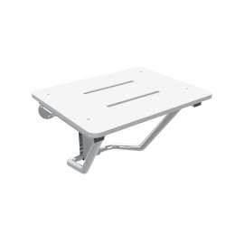 18 in. x 16 in. Rectangular Fold-Up Seat in White Phenolic for Front Installation