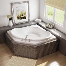 Nancy 54 x 54 Acrylic Drop-in Center Drain Hydrosens Bathtub in White