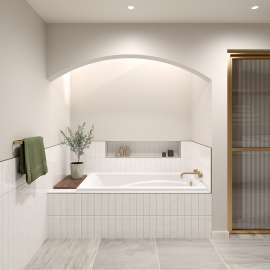 Optik 6032 Acrylic Drop-in End Drain Bathtub in White