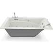 Optik 6636 Acrylic Alcove End Drain Combined Hydrofeel & Aerofeel Bathtub in White