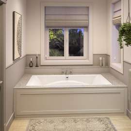 Optik 7242 Acrylic Undermount Center Drain Bathtub in White