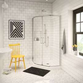 Neo-Angle Base 36 3 in. 36 x 36 Acrylic Corner Left or Right Shower Base with Corner Drain in White