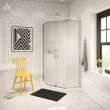 Neo-Angle Base 36 3 in. 36 x 36 Acrylic Corner Left or Right Shower Base with Corner Drain in White