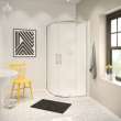 Neo-Round Base 40 3 in. 40 x 40 Acrylic Corner Left or Right Shower Base with Corner Drain in White