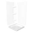 Square Base 32 3 in. 32 x 32 Acrylic Corner Left or Right Shower Base with Corner Drain in White
