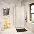 Square Base 36 3 in. 36 x 36 Acrylic Corner Left or Right Shower Base with Corner Drain in White
