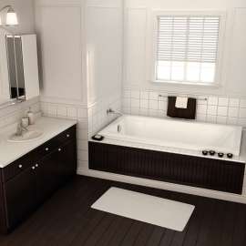 Pose 7242 Acrylic Drop-in End Drain Bathtub in White