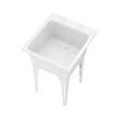 Super Poly Single 25 x 23 Polypropylene Single Bowl Sink in White - 6 Pack