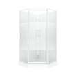 Himalaya 38 x 38 Polystyrene Center Drain Shower Kit in White with Design 47 glass in White