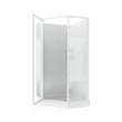 Himalaya 38 x 38 Polystyrene Center Drain Shower Kit in White with Design 47 glass in White