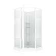 Himalaya 38 x 38 Polystyrene Center Drain Shower Kit in White with Design 47 glass in White