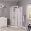 Himalaya 38 x 38 Polystyrene Center Drain Shower Kit in White with Design 47 glass in Chrome