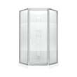 Himalaya 38 x 38 Polystyrene Center Drain Shower Kit in White with Design 47 glass in Chrome