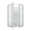 Himalaya 38 x 38 Polystyrene Center Drain Shower Kit in White with Design 47 glass in Chrome
