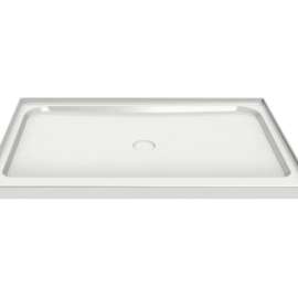 Rectangular Base 4834 3 in. Acrylic Alcove Shower Base with Center Drain in White
