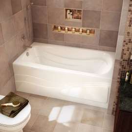 Tenderness 6032 Acrylic Alcove Left-Hand Drain Bathtub in White