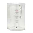 Equinox II 40 x 40 Acrylic Corner Center Drain One-Piece Shower in White