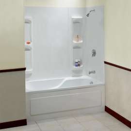Utah 59 Polystyrene Glue up Five-Piece Tub Wall Surround in White