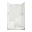 Evergreen 48 x 37 AcrylX Alcove Center Drain One-Piece Shower in White