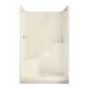 Evergreen 48 x 37 AcrylX Alcove Center Drain One-Piece Shower in Bone