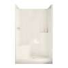 Evergreen 48 x 37 AcrylX Alcove Center Drain One-Piece Shower in Biscuit