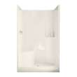 Evergreen 48 x 37 AcrylX Alcove Center Drain One-Piece Shower in Sterling Silver