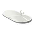 Living 6642 Acrylic Drop-in Center Drain Aerofeel Bathtub in White