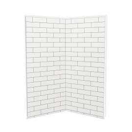 Utile 3636 Composite Direct-to-Stud Two-Piece Corner Shower Wall Kit in Metro Tux