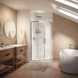 Utile 3636 Composite Direct-to-Stud Two-Piece Corner Shower Wall Kit in Calcutta Chalk