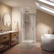 Utile 3636 Composite Direct-to-Stud Two-Piece Corner Shower Wall Kit in Antico Linen