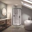 Utile 3636 Composite Direct-to-Stud Two-Piece Corner Shower Wall Kit in Stataro Storm
