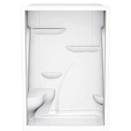 M160 60 x 36 Acrylic Alcove Center Drain One-Piece Shower in White