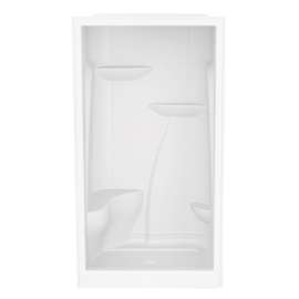 M148 48 x 36 Acrylic Alcove Center Drain One-Piece Shower in White