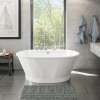 Brioso 6042 AcrylX Freestanding Center Drain Bathtub in White with White Skirt