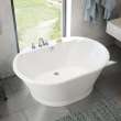 Brioso 6042 AcrylX Freestanding Center Drain Bathtub in White with White Skirt