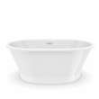Brioso 6042 AcrylX Freestanding Center Drain Bathtub in White with White Skirt