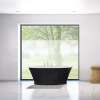 Brioso 6042 AcrylX Freestanding Center Drain Bathtub in White with Black Skirt