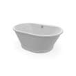 Brioso 6042 AcrylX Freestanding Center Drain Bathtub in White with Sterling Silver Skirt