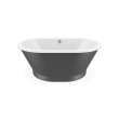 Brioso 6042 AcrylX Freestanding Center Drain Bathtub in White with Thundey Grey Skirt