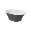 Brioso 6042 AcrylX Freestanding Center Drain Bathtub in White with Thundey Grey Skirt
