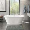 Brioso 6636 AcrylX Freestanding Center Drain Bathtub in White with White Skirt