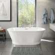 Brioso 6636 AcrylX Freestanding Center Drain Bathtub in White with White Skirt