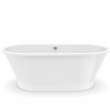 Brioso 6636 AcrylX Freestanding Center Drain Bathtub in White with White Skirt