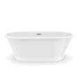 Brioso 6636 AcrylX Freestanding Center Drain Bathtub in White with White Skirt