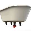 Brioso 6636 AcrylX Freestanding Center Drain Bathtub in White with Black Skirt