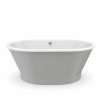 Brioso 6636 AcrylX Freestanding Center Drain Bathtub in White with Sterling Silver Skirt